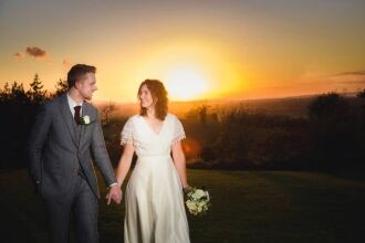 Wedding_Photography_Old_Down_Manor_3 Bride & Groom sunset wedding photography at Old Down Manor