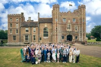 Wedding_Photography_at_Middleton_Castle_Norfolk_37 same-sex LGBTQ+ Wedding Photography - Group shoot outside castle