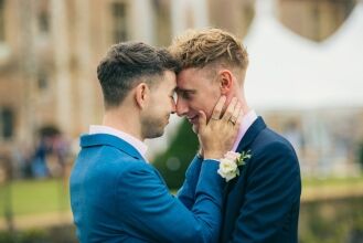 Wedding_Photography_at_Middleton_Castle_Norfolk_41 same-sex LGBTQ+ Wedding Photography - Groom's couple shoot