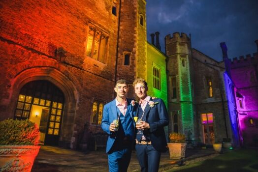 same-sex LGBTQ+ Wedding Photography - two grooms creative photography